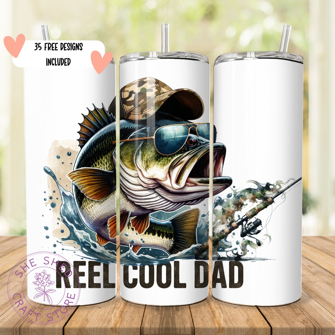 Reel Cool Dad Tumbler Wrap, Fishing Dad 20oz Wrap, Father's Day ...