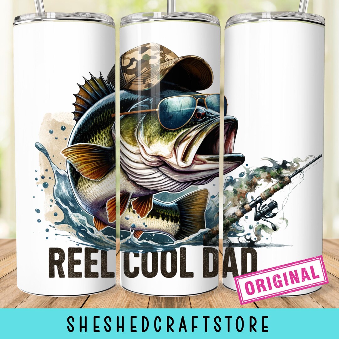 Reel Cool Dad Tumbler Wrap, Fishing Dad 20oz Wrap, Father's Day ...