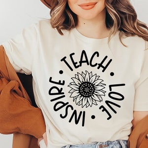 Teach Love Inspire SVG PNG PDF, Teacher Shirt Svg, Teacher Life Svg, Commercial Use, Silhouette, Cricut, Digital, Teaching Svg