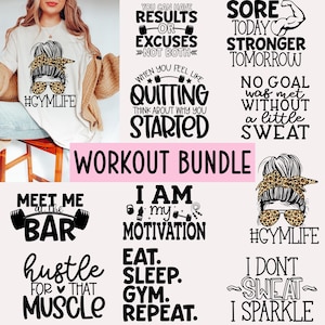 Workout Svg Bundle, Gym Svg, Fitness Svg, Exercise Svg, No Pain No Gain, Commercial Use, Silhouette, Cricut, Cut File, Digital Download