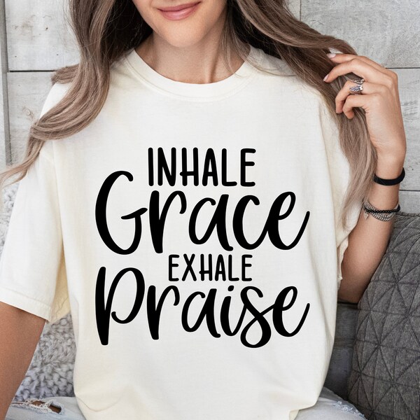 Inhale Exhale Svg, Inspirational Svg, Christian Svg, Svg File For Cricut, Religious Svg, Faith Svg, Positive Svg, Scripture Svg, Bible Verse