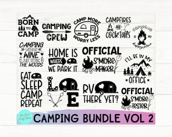 Paquete SVG de camping, 13 Svg de camping, Svg de campista, Svg de vida de campamento, Svg de letrero de camping, Svg de verano, Svg de aventura, Svg de fogata, archivos de corte de camping