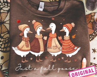 Ganso de otoño PNG, Ganso divertido y acogedor, Camiseta de ganso de otoño PNG, Diseño de animal otoñal lindo para camisetas, Sublimación de otoño PNG, Otoño PNG, Archivos DTF