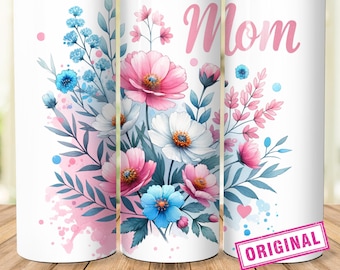 Gobelet mince 20 oz d'emballage pour la fête des mères, sublimation, cadeau fête des mères pour maman, sublimation de gobelet pour maman, gobelet pour anniversaire de maman PNG