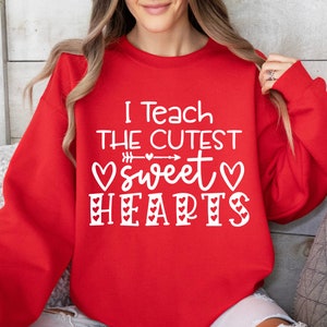 I Teach The Cutest Sweet Hearts Teacher SVG Files For Cricut, Teacher Valentine SVG, Cute Teacher Saying, Sweet Hearts SVG, Hugs And Kisses