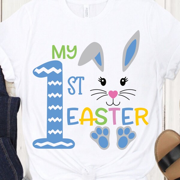 My First Easter SVG PNG DXF, Boy Easter Shirt, Boy Easter Svg, Commercial Use, Silhouette Cricut, Digital, Easter Bunny Svg