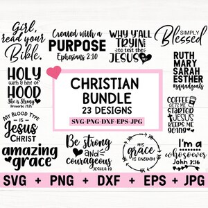 Christian Bundle SVG, Scripture Bundle, Instant Download, Bible Verse Bundle, Cut Files for Cricut, Religious Svg, Jesus, God, Faith Svg Dxf