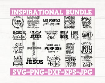 Christian Bundle Svg, Inspirational Quotes Svg, Christian Quotes Svg, Dxf Eps Png, Silhouette, Cricut, Cameo, Digital, Scripture Svg