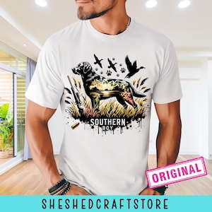 Southern Boy Png, Hunting Dog Png, Camouflage Png, Camo Dog Png, Retro Hunt Png, Camo Duck Hunting Shirt Png, Hunting Sublimation Design