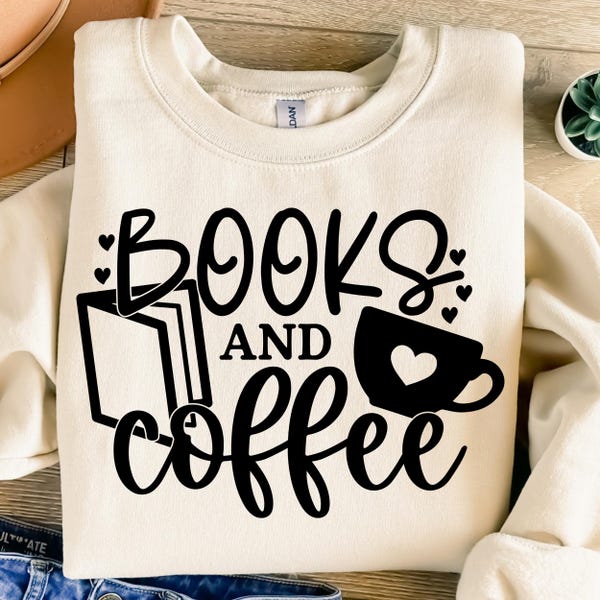 Books and Coffee Svg Png, Reading Svg, Bookworm Svg, Reading Teacher Svg, Coffee Mug Svg, Reading Teacher Svg, Cricut Cut Files