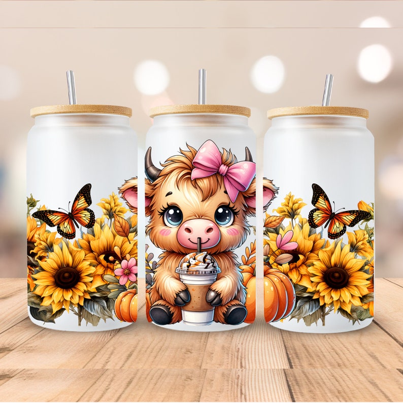 Baby Highland Cow Libbey Glass Wrap