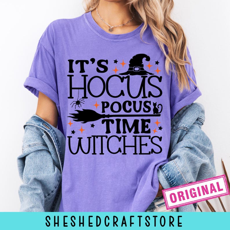 It's Hocus Pocus Time Witches SVG PNG, Halloween Svg, Hocus Pocus Svg ...