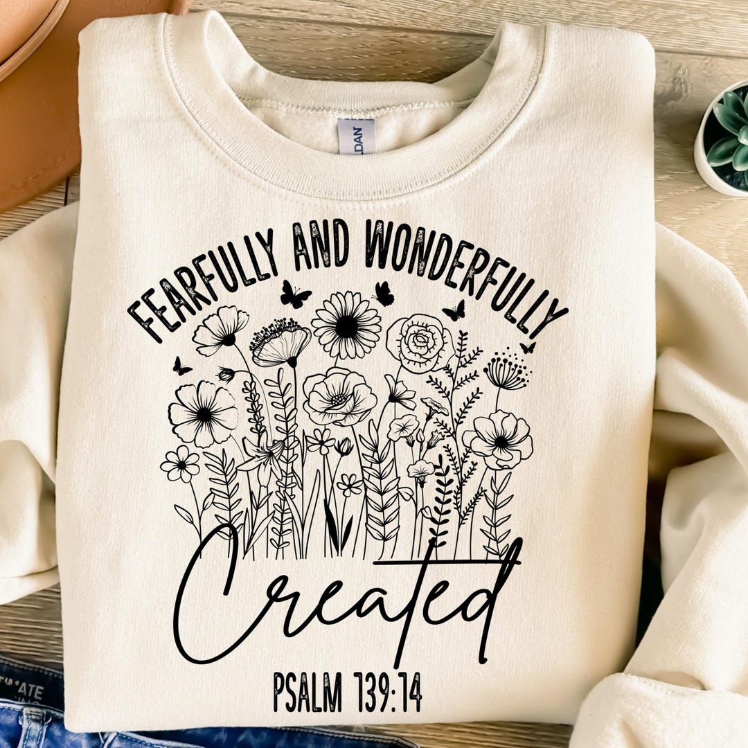 Fearfully and Wonderfully Made Svg Png, SVG Biblical Quotes Clipart ...