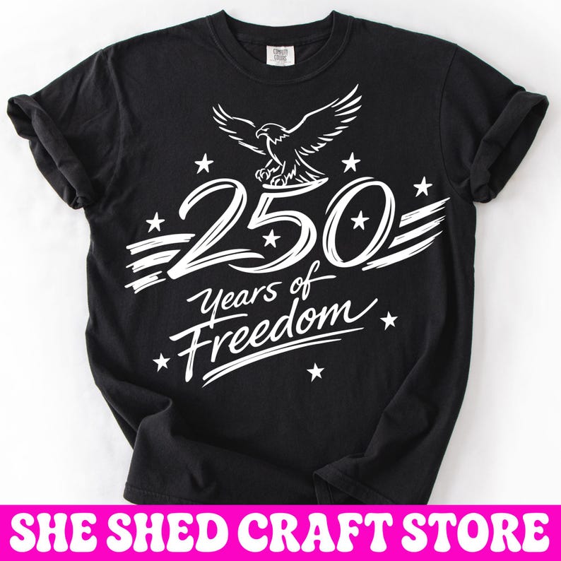 250 Jahre Freiheit PNG, Vaterländisches Adler Design, 4. Juli Png, Amerika 250 SVG Png, Grafik zum Unabhängigkeitstag, Sublimationsdesign Bild 3