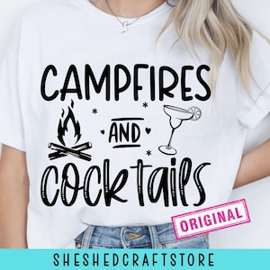 Fogatas y cócteles SVG, Camping divertido Svg, Camisa de camping Svg, Vida de camping Svg, Archivos Svg de camping, Camisa de camping, Archivos de corte para Cricut