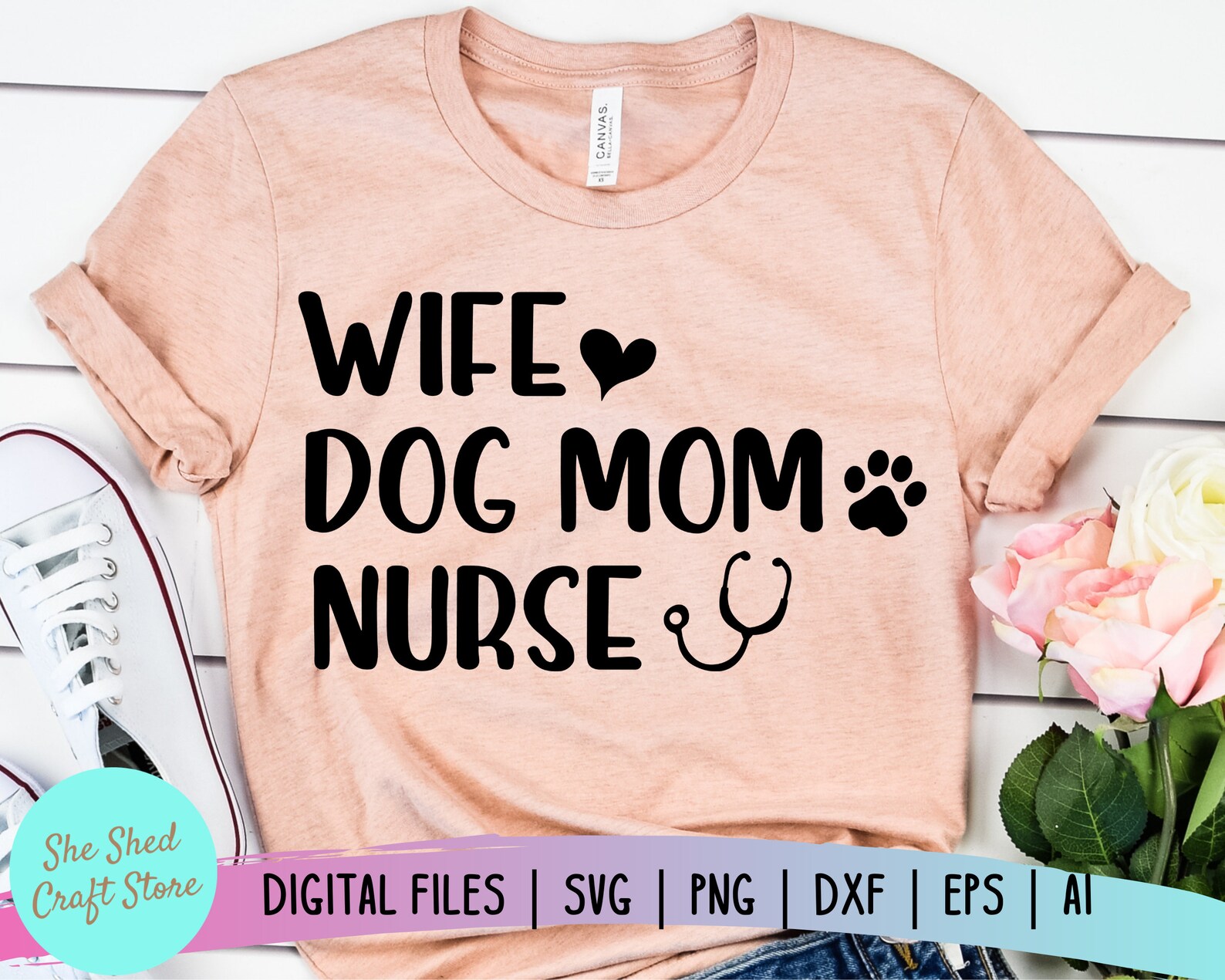 Download Wife Dog Mom Nurse SVG Dog Mom svg Fur Mama svg Nursing | Etsy