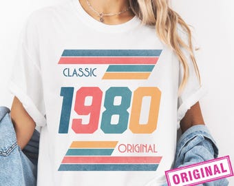 Classic 1980 Png, Sublimation Design, Colorful Retro 80's, Retro 80's, Vintage 1980's, Trendy Png, T-Shirt Design, Instant Download Png, DTF