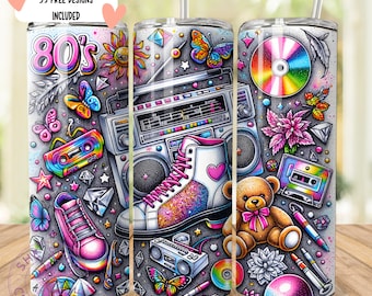 Retro Nostalgic Eighties 80s Baby 1980s Made Me 20oz Tumbler Wrap