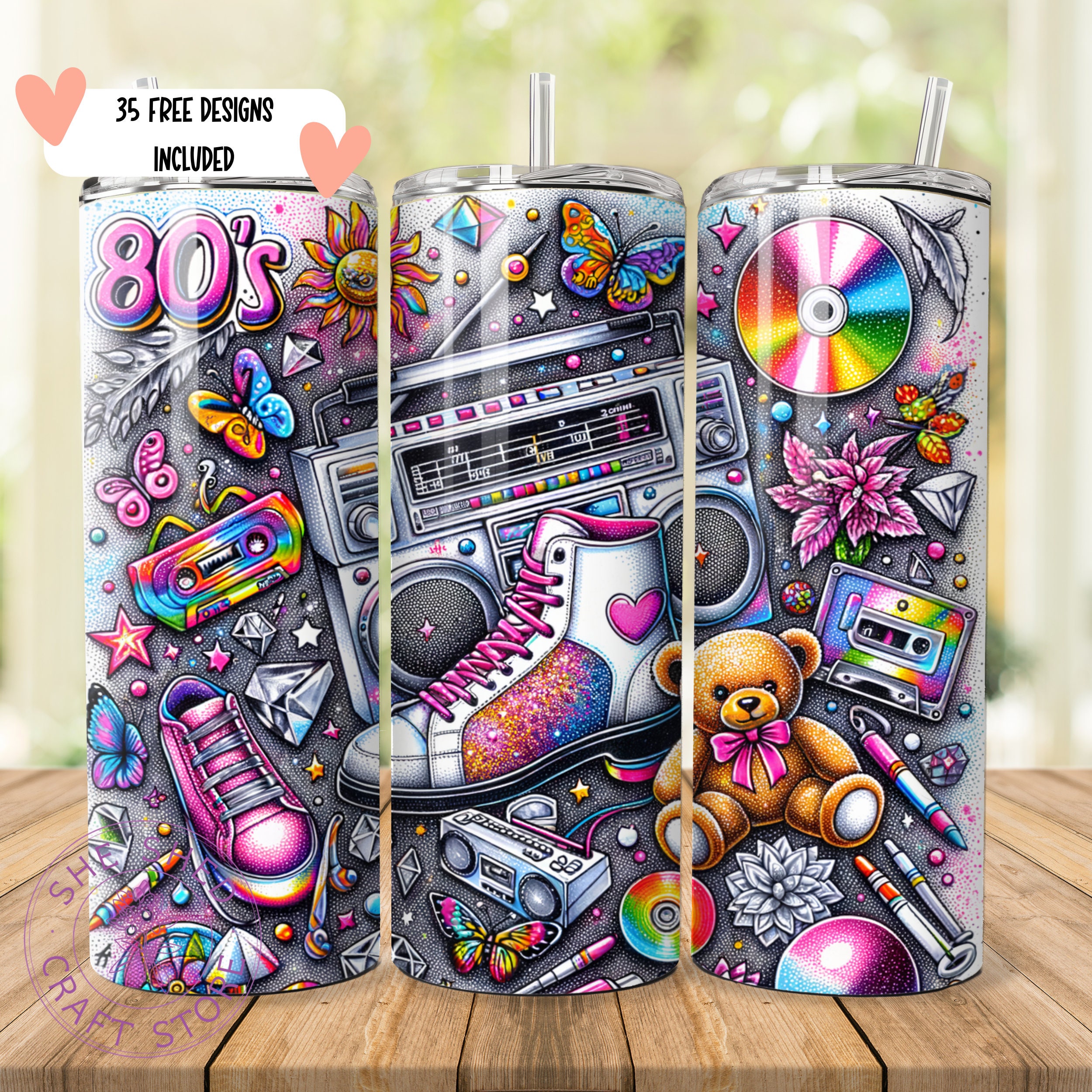 Retro Nostalgic Eighties 80s Baby 1980s Made Me 20oz Tumbler Wrap