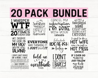 Sarcastic Quotes SVG Bundle, Funny Shirt Designs (Digital Files)