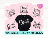 Bridal party svg bundle, Bachelorette shirt svg, Wedding svg, Bridesmaid svg gift, Maid of honor svg, Bride shirt svg png