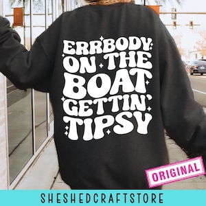 Errbody On The Boat Getting Tipsy Svg, Adult Humor Svg, Funny Quote Svg, Summer Svg, Lake Png, Camper Life Svg, Sublimation Design, Retro