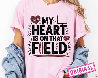 My heart is on that Field Football PNG, Offensive Lineman, Football Mom png, Mama png, Game Day Sublimation Design Downloads dtf