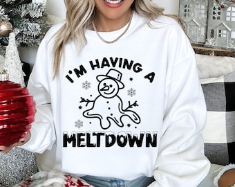 Ik heb een kernsmelting SVG, Kerstmis SVG, sneeuwpop SVG, winter Svg, gesneden bestand, Cricut, commercieel gebruik, silhouet, kerstsublimatie png
