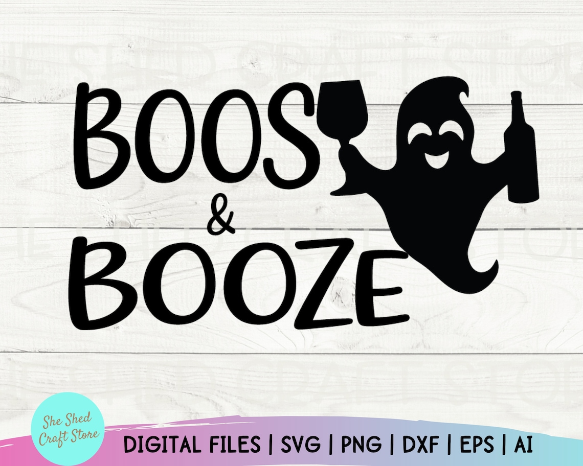 Boos and Booze SVG Here for the Boos Halloween Svg Cute | Etsy