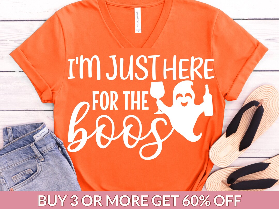 Here for the Boos, Halloween SVG PDF PNG, Cute Ghost Svg, Alcohol Svg