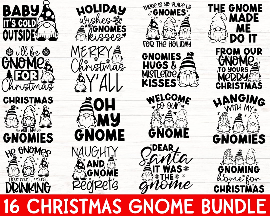 Christmas Gnome Svg Bundle Merry Christmas SVG PNG PDF Funny - Etsy