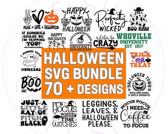 Halloween SVG Bundle, Halloween Quotes Svg, Witch Svg, Ghost Svg, Witch Shirt SVG, Halloween Shirt svg, Cut Files for Cricut, Silhouette