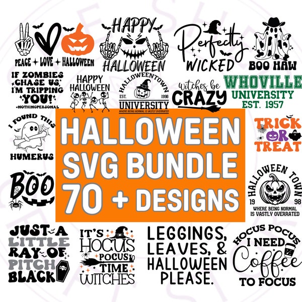 Halloween SVG Bundle, Halloween Quotes Svg, Witch Svg, Ghost Svg, Witch Shirt SVG, Halloween Shirt svg, Cut Files for Cricut, Silhouette