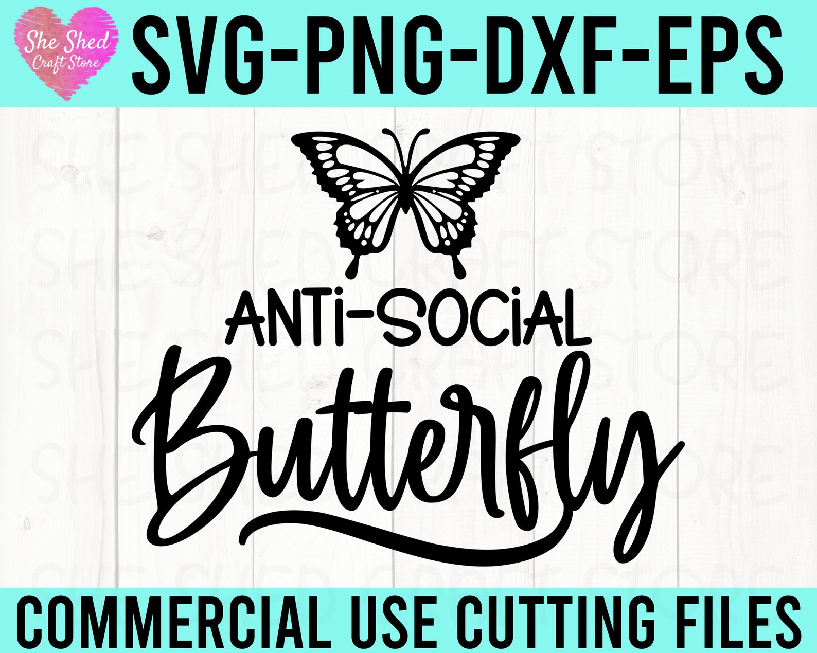 Anti-social Butterfly Svg Sarcastic Svg Dxf Eps Png - Etsy