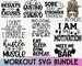 Workout Svg Bundle, Gym Svg, Fitness Svg, Exercise Svg, No Pain No Gain, Commercial Use, Svg Dxf Eps Png, Silhouette, Cricut, Digital 