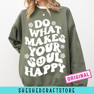 Haz lo que te haga feliz SVG, SVG retro, SVG genial, Cita inspiradora, SVG positivo, SVG de amor propio, SVG hippie, SVG de salud mental imagen 5
