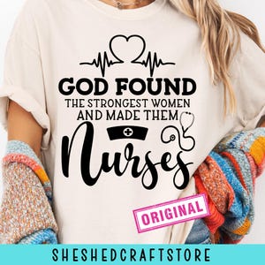 Gott hat die stärkste Frau gefunden, Krankenschwester Leben SVG PNG PDF, Nursing svg, Nursing Tote bag, Nurse Tshirt, Nurse svg Files für Cricut & Silhouette