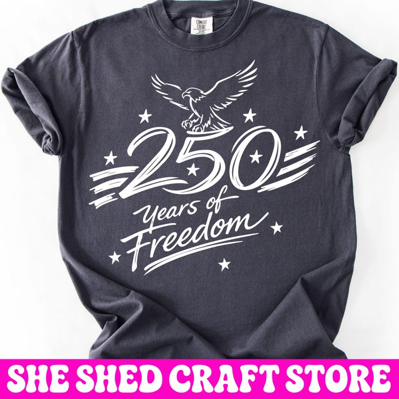 250 Jahre Freiheit PNG, Vaterländisches Adler Design, 4. Juli Png, Amerika 250 SVG Png, Grafik zum Unabhängigkeitstag, Sublimationsdesign Bild 9