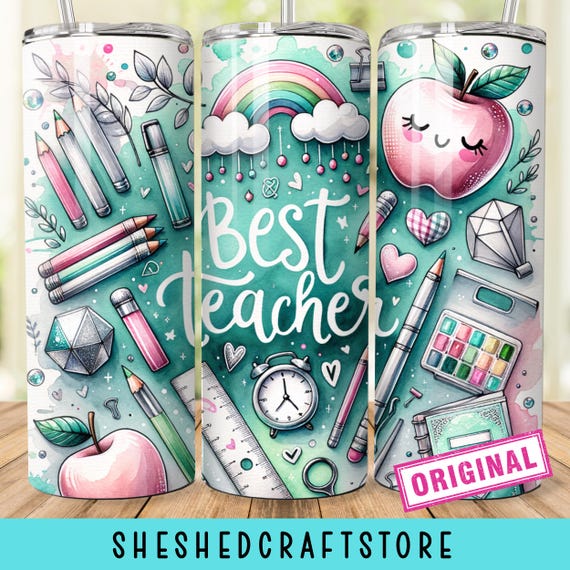 Teacher Life Tumbler Wrap Seamless Sublimation Teacher Appreciation Design PNG, 20 oz Skinny Tumbler Wrap Teacher Tumbler PNG Download