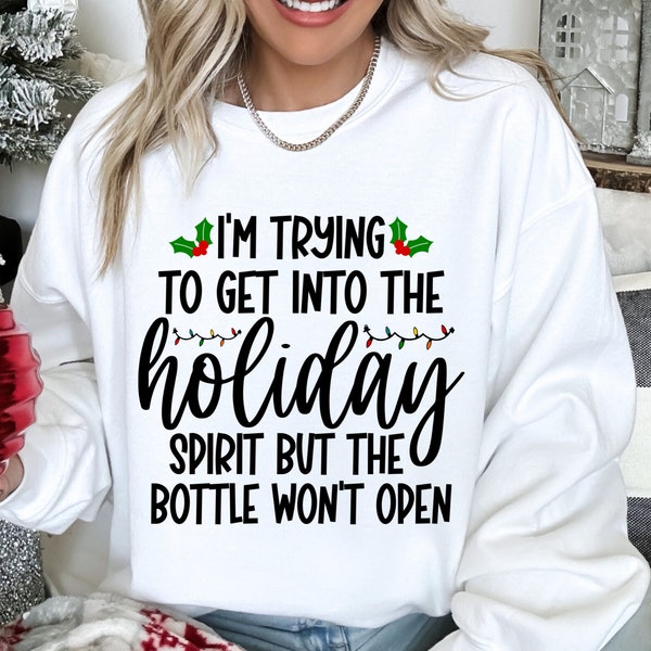 I'm Trying To Get In The Holiday Spirit SVG, Winter sweater svg, Funny Shirt svg , Funny Christmas Svg, Trendy Christmas Svg, Cricut Svg