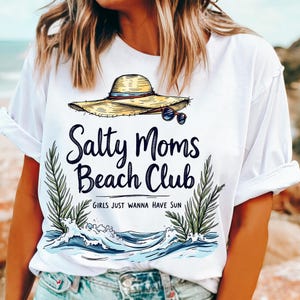 Salty Moms Beach Club Png, Trendy Summer Vibes Png, Aesthetic Beach Shirt Design Png, Retro Beach Girl Png, Funny Sarcastic Mama, DTF png