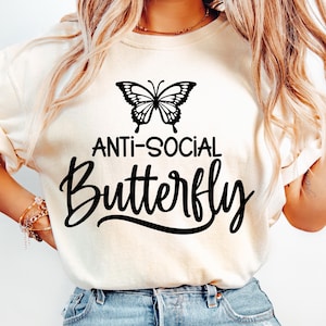 Sarkastische Schmetterling-Svg, Sarkasmus-Svg, Dxf Eps Png, Silhouette, Cricut, Cameo, Digital, Introvert-Shirt, lustiges Zitat-Svg, Sarkasmus-Svg