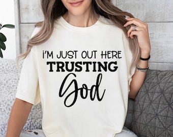 Ik ben gewoon hier op God vertrouwen SVG, christelijke citaten Svg, schrift Svg, Silhouette Cameo, Cricut, digitaal, christelijke Svg, geloof Svg