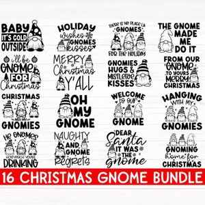 Gnome Noël Svg Bundle, joyeux Noël SVG PNG PDF, Svg Noël drôle, Noël signe Svg, Noël Svg Bundle, Noël citation Svg