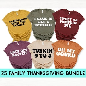 Family Thanksgiving SVG PNG PDF Bundle, Thanksgiving Puns Svg Bundle, Funny Thanksgiving Family Bundle Svg, Friendsgiving Group Shirts Svg