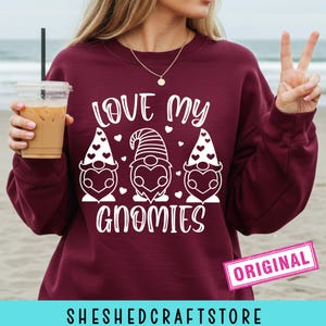 Gnomo di San Valentino SVG, Amo i miei gnomi, San Valentino per bambini, Silhouette Cricut (download digitale)