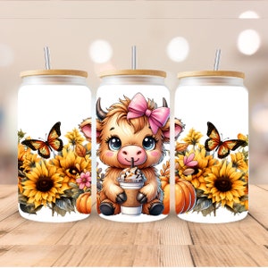 Baby Highland Cow Libbey Glass Wrap