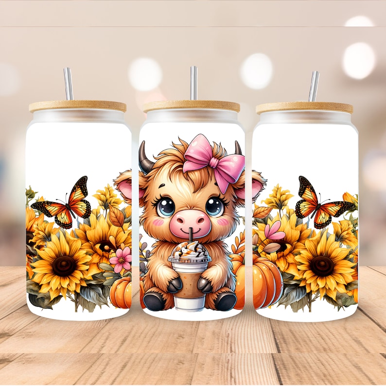 Baby Highland Cow Libbey Glass Wrap
