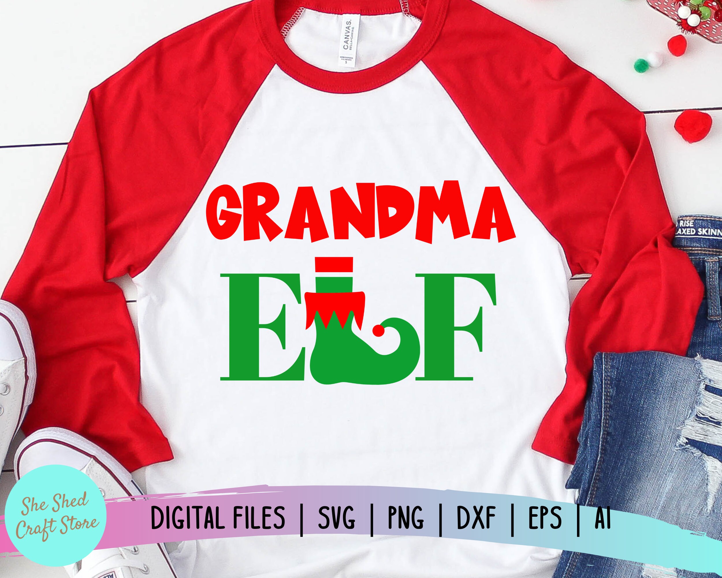 Grandma Elf Family Christmas Svg Family Christmas Svg Elf Etsy