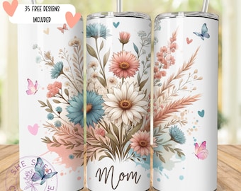 Boho Mothers Day 20oz Skinny Tumbler Wrap, Sublimation Design, Mom Mother's day gift Mom Sublimation Tumbler Designs Mom Birthday Tumbler